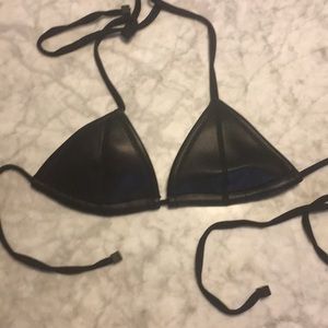 Black leather look Triangl bikini top
